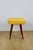 Wood Vintage Square Yellow-Gold Stool from PRL, 1970s For Sale - Image 7 of 7