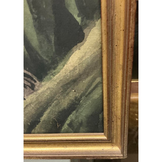 Large Antique Chinese Chinoiserie Hand Painted Framed Wall Paper Panel For Sale - Image 11 of 12