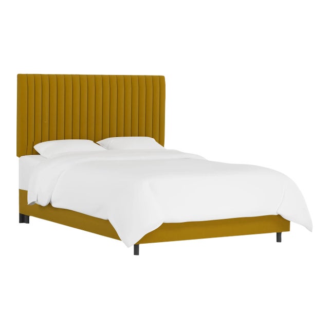 Margaux Bed in Citronella Luxe Velvet, King For Sale