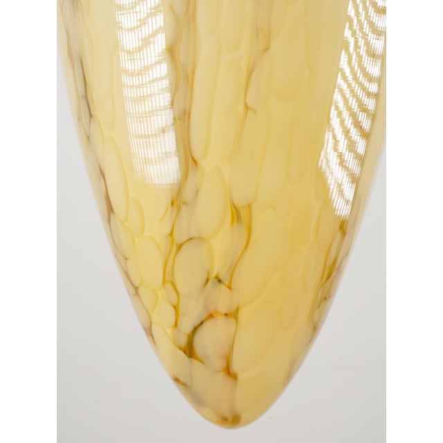 Modern Restored Vintage European Cone Shaped Glass Pendant Light For Sale - Image 3 of 8