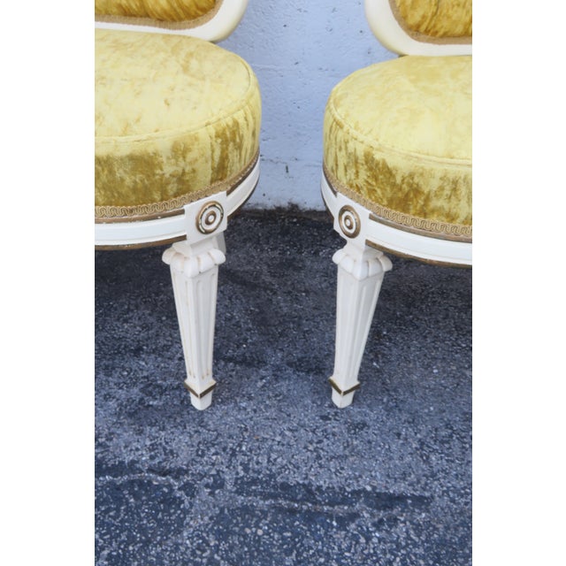 French Carved Asymmetrical Ladies Parlor Side Chairs a Pair 6287 For Sale - Image 14 of 18