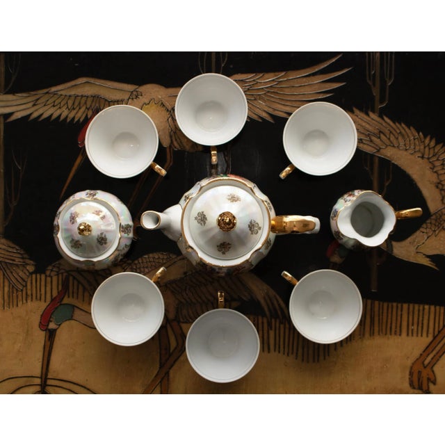Circa 1970s Kahla 22k Gold German Porcelain Tea Set for Six- 21 Pieces For Sale In Dallas - Image 6 of 12