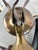 Vintage Candlestick Telephone Brass Table Lamp With Shade For Sale In West Palm - Image 6 of 11