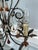 Vintage French Rococo Revival 6-Arm Wrought Iron Chandelier With Amber Glass Drops. For Sale - Image 4 of 12