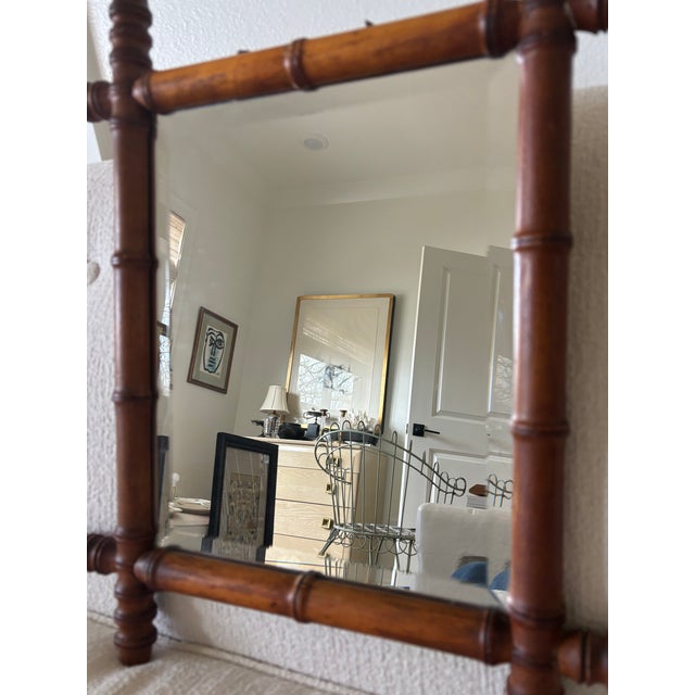 Antique French Faux Bamboo Mirror For Sale - Image 9 of 18
