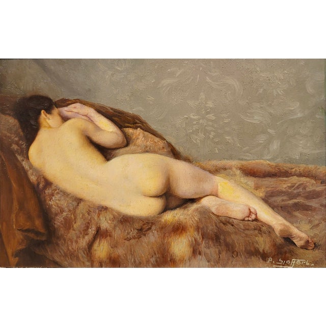 French Paul Sieffert -1920s French Study of a Female Nude From the Back-Oil Painting For Sale - Image 3 of 9