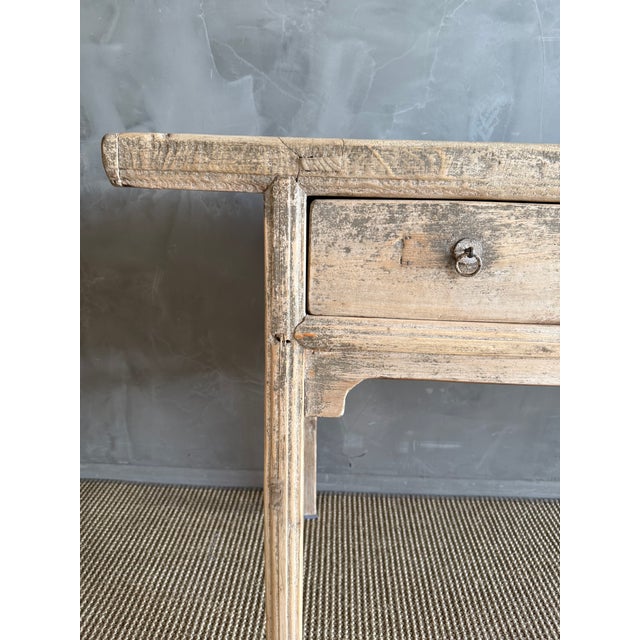 Brown Vintage Elm Wood Drawer Console From Reclaimed Wood 78" For Sale - Image 8 of 15