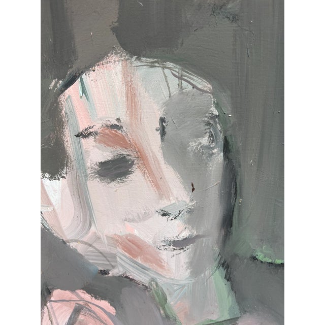 1980s 1980s Vintage Abstract Man & Woman Painting., Framed For Sale - Image 5 of 13