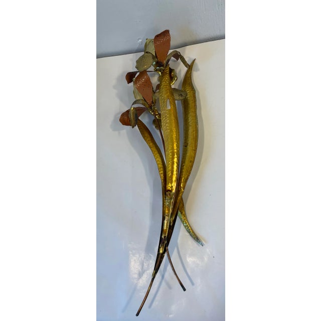 Mid 20th Century Vintage Brutalist Metal Flower Wall Sculpture For Sale - Image 5 of 6
