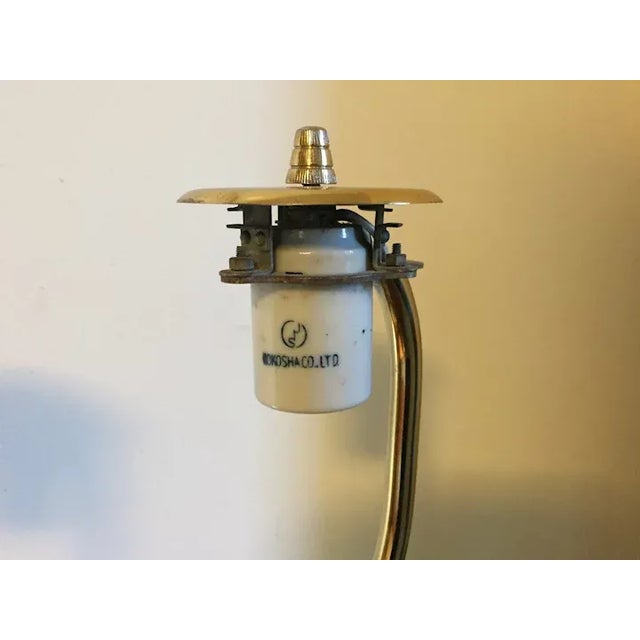 Mid-Century Modern 1960 Japanese Mid-Century Modern Brass Table Lamps or Wall Sconces by Anzen Denki - A Pair For Sale - Image 3 of 9