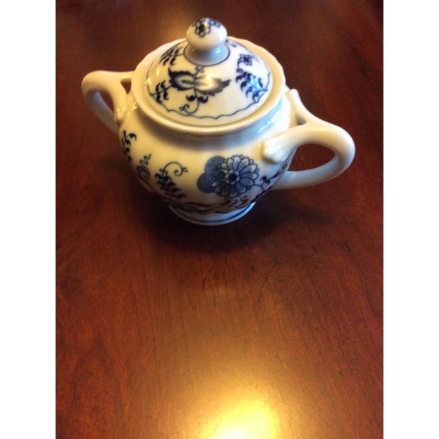 Mid 20th Century Blue Danube Lidded Sugar Bowl For Sale - Image 4 of 4