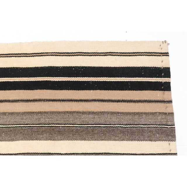 Kurdish Angora Wool Stripe Kilim Rug For Sale - Image 9 of 10