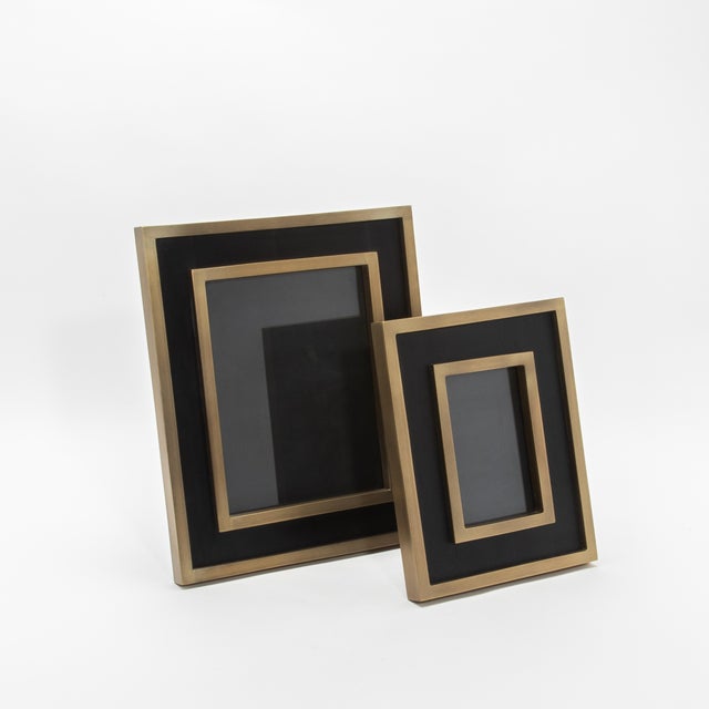 Picture Frame 8x10” in Black Oak With Brass Details by Kifu Paris For Sale - Image 10 of 10