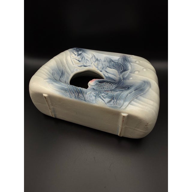 1950s Royal Copley Koi Fish Openwork Ceramic Planter Vase For Sale - Image 9 of 10