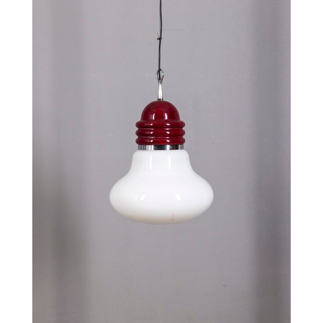 Vintage Glass and Metal Arianna Pendant Lamp by Piero Brombin for Artemide, 1970s For Sale - Image 9 of 9