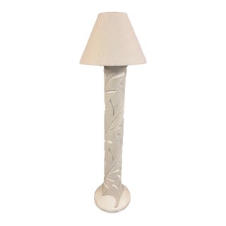 Vintage Banana Leaf Plaster Lamp For Sale