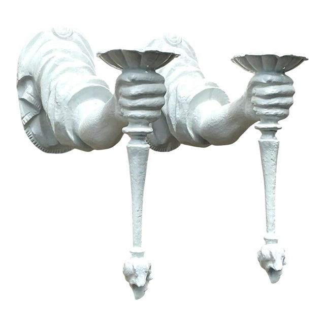 Vintage Plaster Decorative Wall Sconces - Pair For Sale