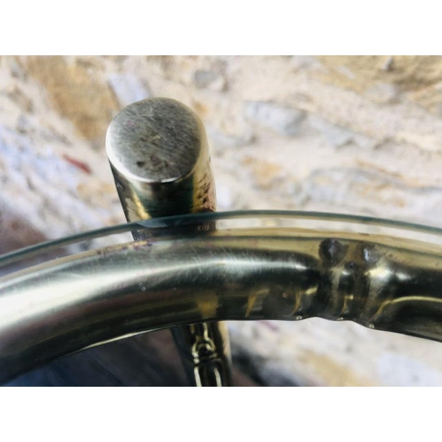 Gold Faux Bamboo Brass and Glass Side Table, 1950s For Sale - Image 8 of 18