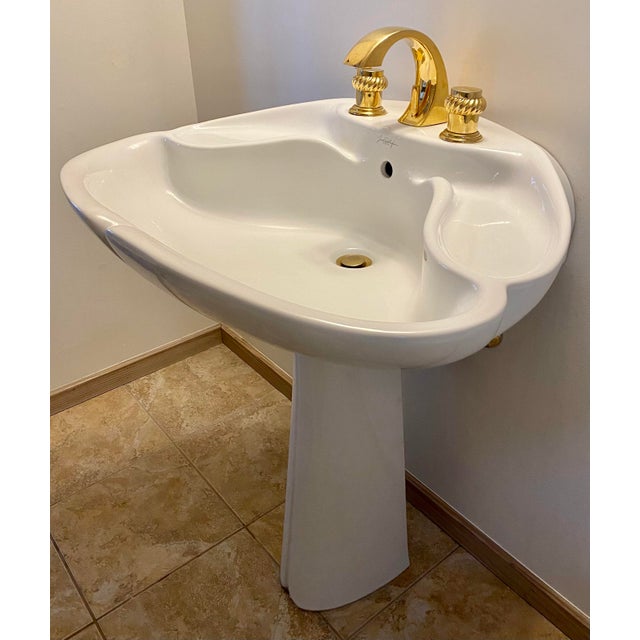 French Jacob Delafon Fleur Tulip Bath Pedestal Sink Chairish