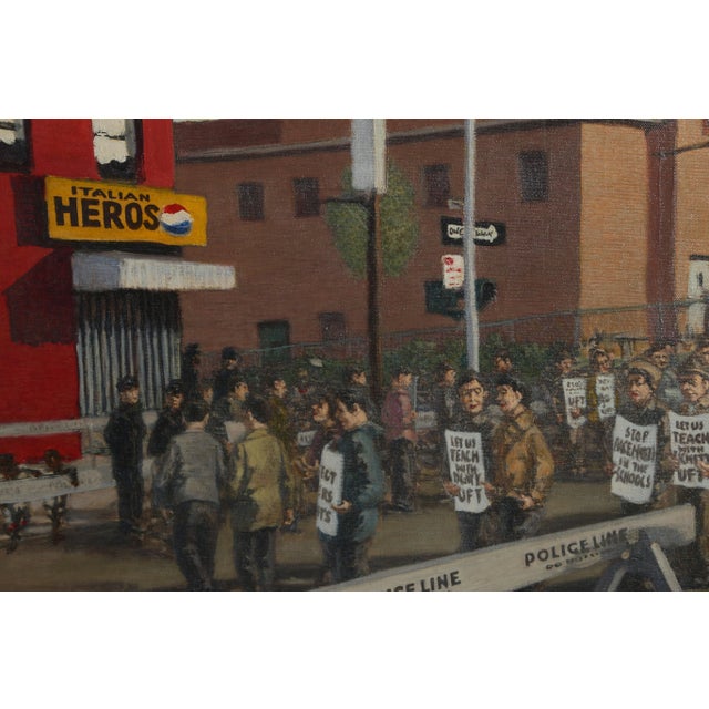 Realism William Waithe, Teachers' Strike, Painting For Sale - Image 3 of 4