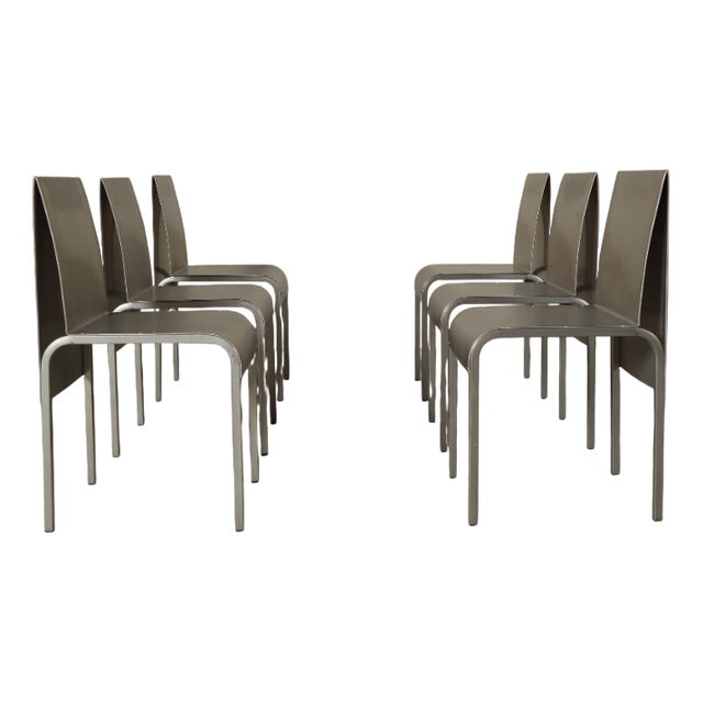 Postmodernist Stainless Steel Dining Chairs, 1980-1990, Set of 6 For Sale