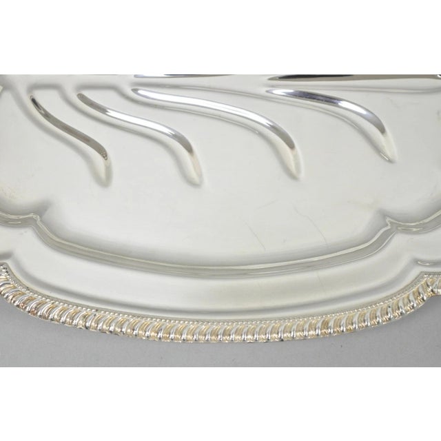 Vintage English Regency Silver Plated Meat Cutlery Serving Platter Tray by Lb For Sale - Image 9 of 13