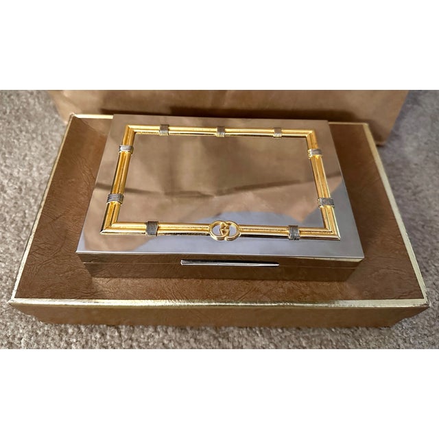 GUCCI ディスプレイ　非売品　レア　希少　置物　ゴールド　インテリア Vintage 1960's Gucci Silver/Gold Plate Trinket Box | Chairish