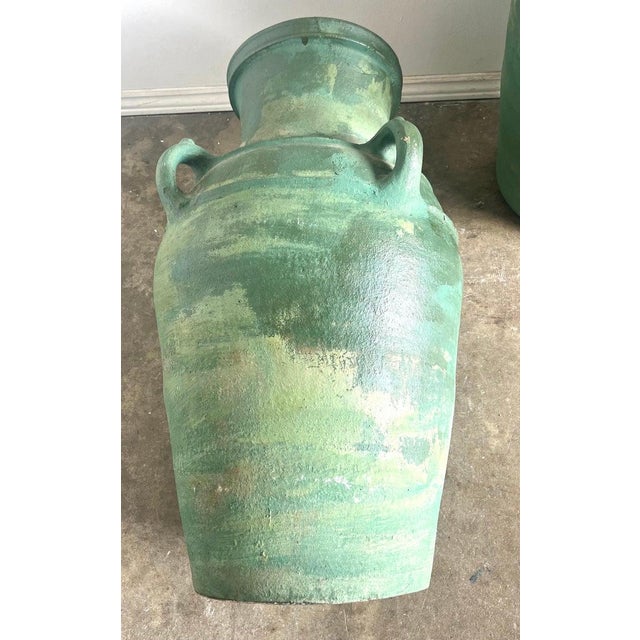 Distressed Italian Ceramic Urns, Glazed Finish, 1930s Roman Style For Sale - Image 9 of 17