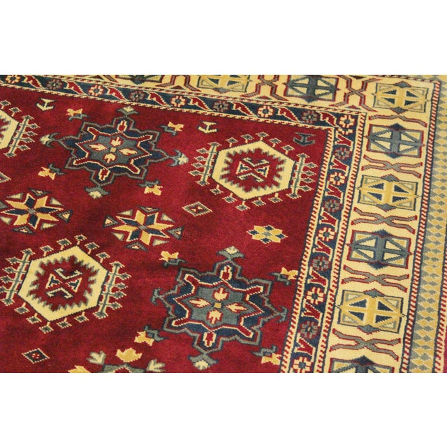 Textile Vintage Shirwan Red/Gold Wool Rug - 3'9''x5'6'' For Sale - Image 7 of 11