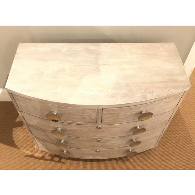Contemporary Global Views Organic Modern Greige 5-Drawer Bow Front Dresser For Sale - Image 3 of 5
