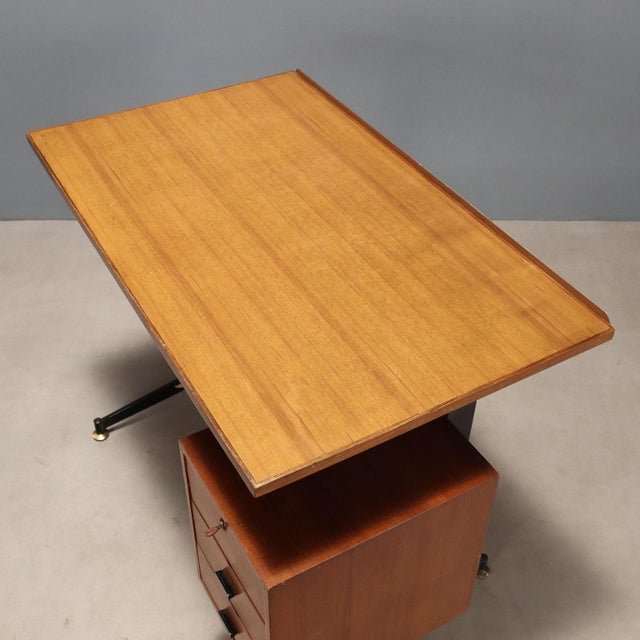 Wood Small Vintage Desk in Wood, 1960s For Sale - Image 7 of 9