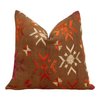 Eternal Flowers, Antique Phulkari Pillow Cover For Sale