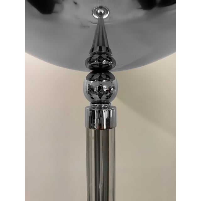 Art Deco Style Floor Lamp in Glass and Chrome by Karl Springer, 1978 For Sale - Image 6 of 9