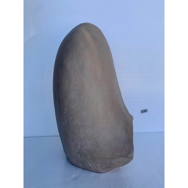 Stone 1980s Deco Sandstone Ceramic Abstract Woman Sculpture For Sale - Image 7 of 8