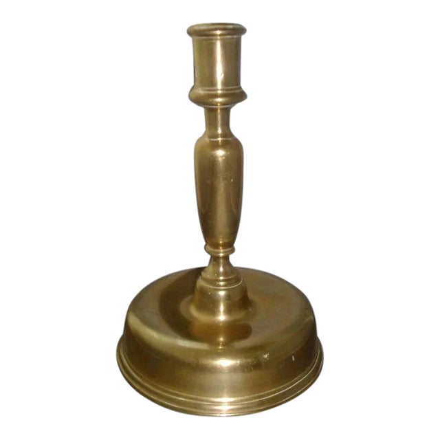 18th Century Continental Brass Baroque Candlestick For Sale