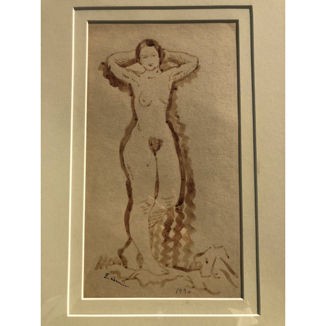 Paint Minimalist 1930s Vintage Female Nude Painting For Sale - Image 7 of 7