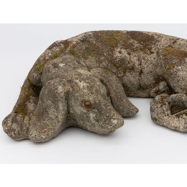This heartwarming English mid-20th-century concrete dog spaniel garden ornament exudes an authentic vintage charm that...
