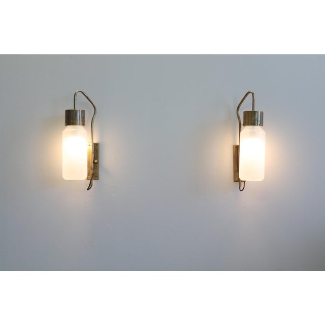 Azucena Dominioni Azucena Model LP10 Brass Wall Lamps by Luigi Caccia Dominioni for Azucena, 1958, Set of 2 For Sale - Image 4 of 15