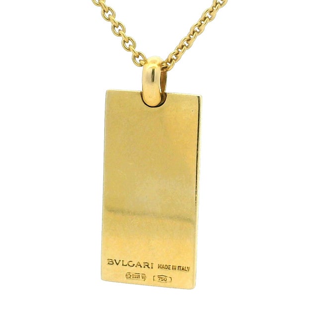 Modern Late 1990s Bulgari 18k Gold Bar Pendant Necklace – 19.5 Grams – Serial 2331 For Sale - Image 3 of 10
