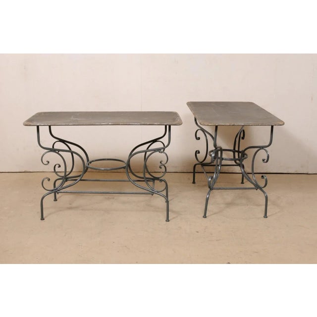 Metal Mid-20th Century Metal Occasional Tables, France - A Pair For Sale - Image 7 of 11