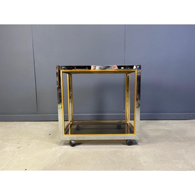 Italian Brass and Chrome Drinks Trolley, 1970s For Sale - Image 6 of 11