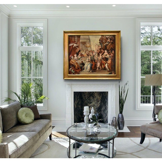 Circle of Frans Francken II Anversa, The Feast of Belshazzar, 1650, Oil on Canvas For Sale - Image 15 of 16