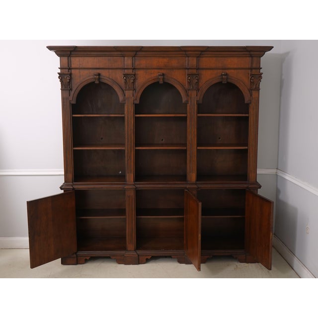 Italian Italian 2 Piece Walnut Large Open Bookcase For Sale - Image 3 of 18