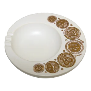 Georges Briard Midas Hyalyn Porcelain Ashtray with Gold Design