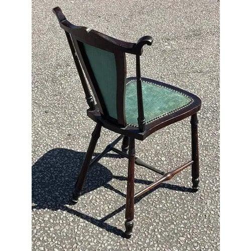 Turquoise Mahogany Side Chair For Sale - Image 6 of 7