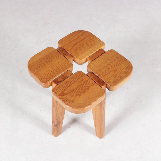 Pine Stool by Raani Peippo for Stockmann Orno, Finland, 1960s For Sale - Image 3 of 7