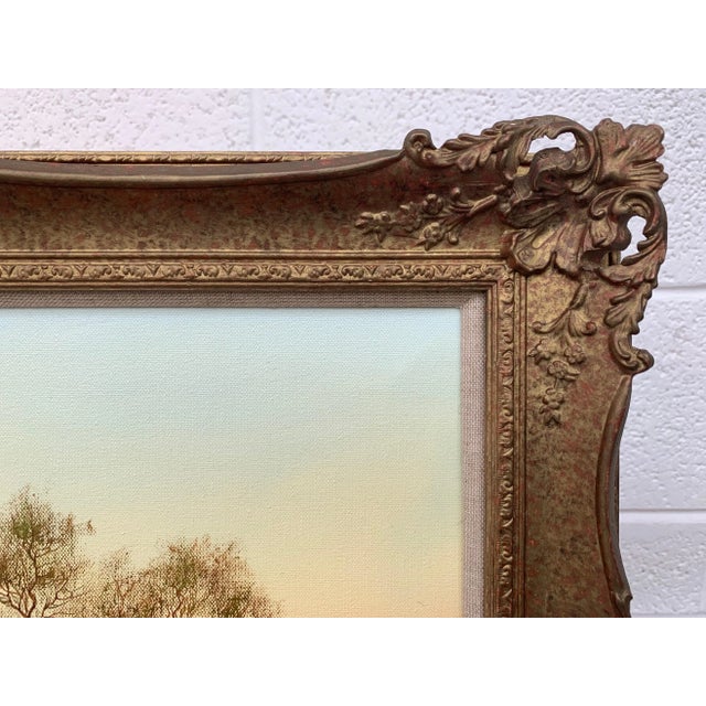 English Countryside Art - Horse Drawn Plough With Two Horses Ploughman and Dog by British Landscape Artist, 1990 Circa For Sale - Image 6 of 13