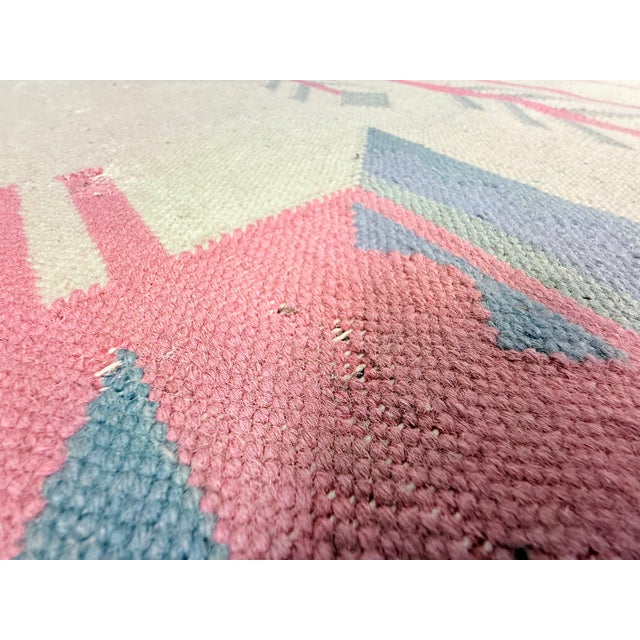 Textile Vintage Folk Art Kilim Rug in Wool and Cotton, Poland, 1970s For Sale - Image 7 of 18