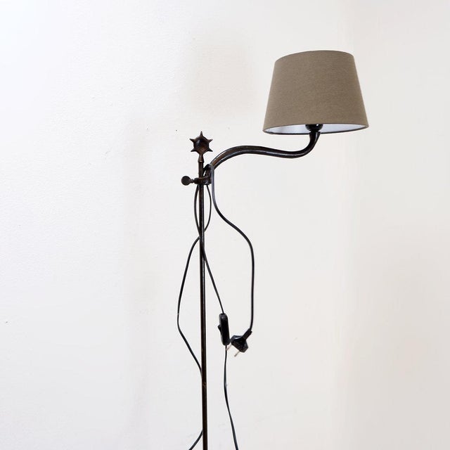 Black Adjustable Wrought Iron Floor Lamp For Sale - Image 8 of 15