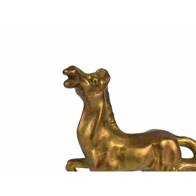 Mid 20th Century Solid Gold Brass Horse Figurine For Sale - Image 4 of 5